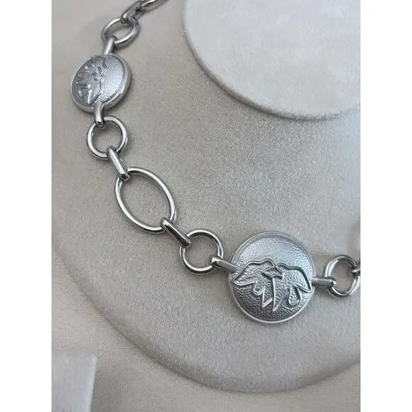 Nina Ricci Rhodium Plated Necklace 16” Length - Picture 2 of 3